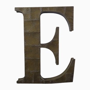Großer industrieller Buchstabe E aus Aluminium, 1960er
