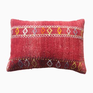 Fodera per cuscino Kilim vintage in lana fatta a mano, Turchia