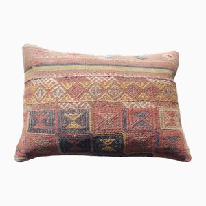 Vintage Turkish Handmade Wool Kilim Rug Pillow Cover