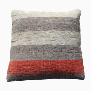 Fodera per cuscino Kilim vintage in lana fatta a mano, Turchia