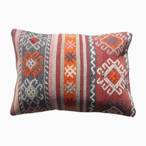 Vintage Turkish Handmade Wool Kilim Rug Pillow Cover