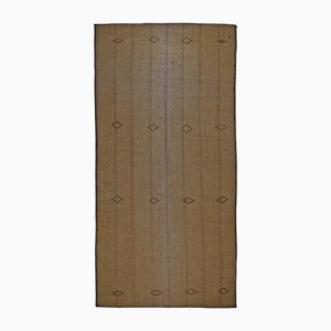 Vintage Brown Tuareg Berber Mat in Natural Leather and Rush, 1986
