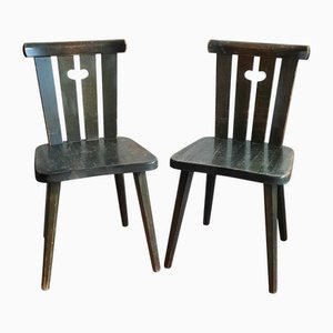 Set of Green Pine Chairs attributed to Göran Malmvall for Karl Andersson & Söner, 1970s