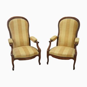 Set di poltrone reclinabili imbottite in noce