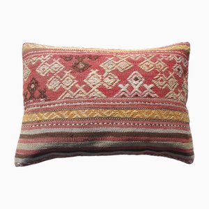 Vintage Turkish Handmade Wool Kilim Rug Pillow Cover