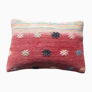 Vintage Turkish Handmade Wool Kilim Rug Pillow Cover