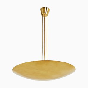 Large Uplight Brass Dome Pendant Light by J. T. Kalmar for Kalmar, 1968