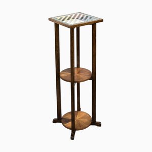 Art Deco Wood and Mosaic Side Table, 1940s