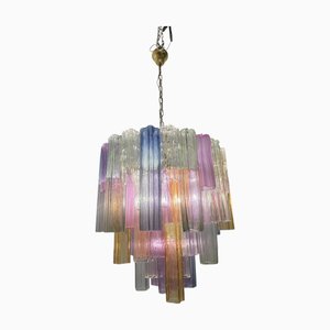 Large Pop Art Murano Glass Tronchi Chandelier, 1970s