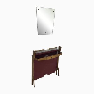 Mid-Century Italian Console and Mirror, 1950s, Set of 2