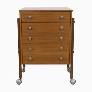 Vintage Kommode / Nachttisch auf Rädern, 1960er