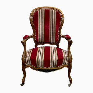 Napoleon III Walnut Armchair, Late 19th Century