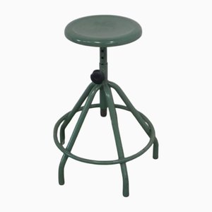 Grüner Vintage Eisen Hocker, 1970
