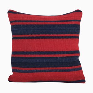 Vintage Anatolian Handwoven Geometric Kilim Cushion Case