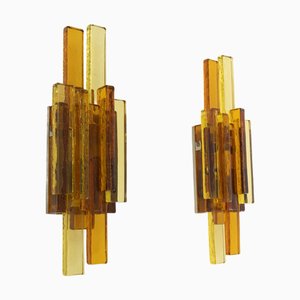 Glass Wall Lamps by Svend Aage Holm Sørensen for Holm Sørensen & Co, 1960s, Set of 2