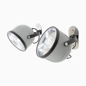 Lampade da parete grigie di Gae Aulenti e Livio Castiglioni per Stilnovo, anni '70, set di 2