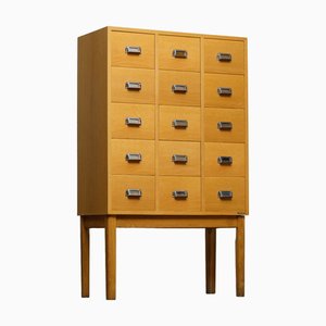 Mueble para archivo de roble con cajones de Lövgrens Traryd, Suecia, años 70