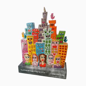 Ceramic Summer in the City New York Sculpture by James Rizzi for Goebel