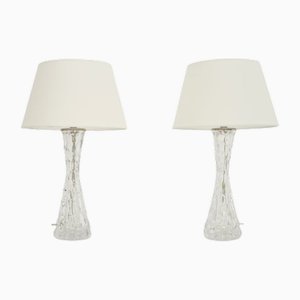 Große schwedische Vintage Tischlampen von Carl Fagerlund für Orrefors, 1960, 2er Set