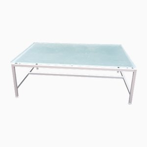 Table Rectangulaire en Verre avec Cadre en Aluminium