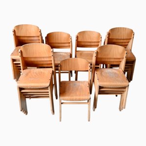 Sedie da bambino in legno chiaro in stile scandinavo, set di 20