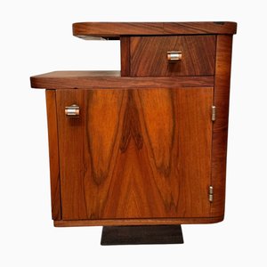 Art Deco Bauhaus Schrank aus Nussholzwurzelfurnier, Osteuropa, 1930er