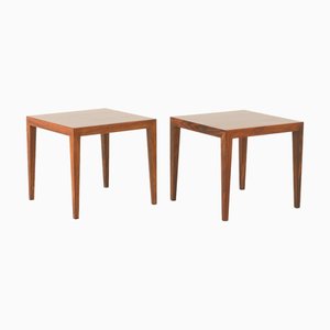 Tables d'Appoint ou Tables de Chevet en Palissandre par Severin Hansen pour Haslev, 1960s, Set de 2