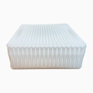 Lampada da parete o da soffitto vintage in vetro lattimo, anni '70