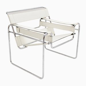 Vintage White Wassily Chair by Marcel Breuer