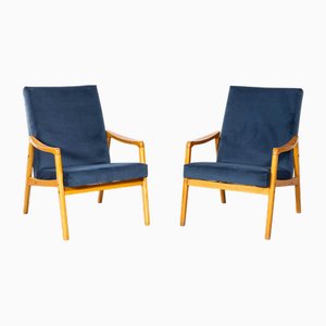 Teal Blue Armchairs by Jaroslav Smidek, 1950s, Set of 2
