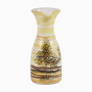Painted Ceramic Vase with Trees by Mharxs Salbino, 20th Century