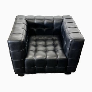 Kubus Leather Armchair by Josef Hoffmann for Wittmann, 1980s