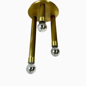 Space Age Italian Brass Atomic Ceiling Light Sconces by Gio Ponti in the style of Stilnovo, Italy, 1970s
