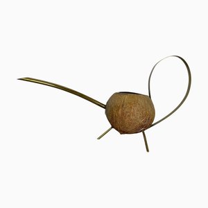 Annaffiatoio in ottone e cocco di Carl Auböck, Austria, anni '50