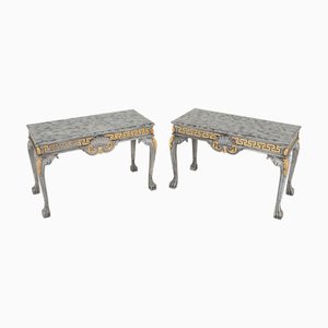 Bemalte Chippendale Konsolentische Gilt Hall, 2er Set