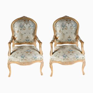 Set of French Gilt Empire Armchairs, Set of 2
