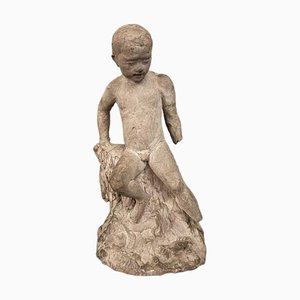 Sculpture d'Atelier en Terre Cuite par Charles Filleul Young Man