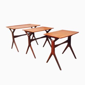 Danish Teak Nesting Tables by Johannes Andersen for CFC, 1960s, Set of 3