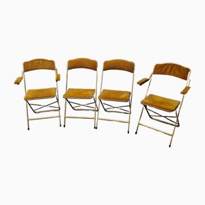 Sedie pieghevoli vintage nello stile di Fritz & Co., anni '70, set di 4