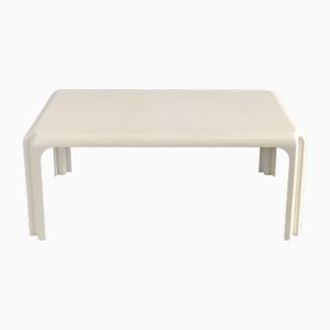 Mesa de centro Arcadia rectangular en blanco de Vico Magistretti para Artemide, años 70