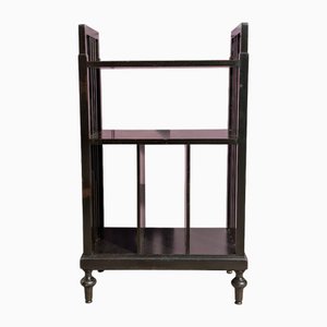 Italian Small Black Stained Wooden Bookcase, 1930s