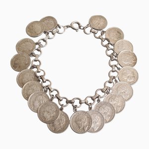 Pulsera de plata con Wilhelmina Dimes holandesa, años 30