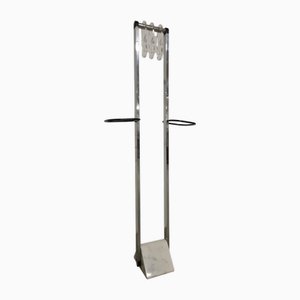 Space Age Coat Hanger in Marble, Steel and Acrylic Glass, 1970s