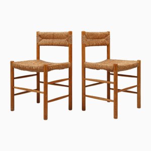 Set aus Dordogne Strohstühlen von Robert Sentou & Charlotte Perriand, 1960er