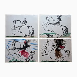 Pablo Picasso, The Knight Girl (Jacqueline Riding), 1961, Original Farblithographien, 4 . Set