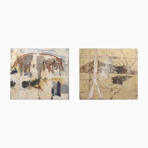 Huile sur Toiles Nico De Guchtenaere, Fyrhat, 1998, Set de 2