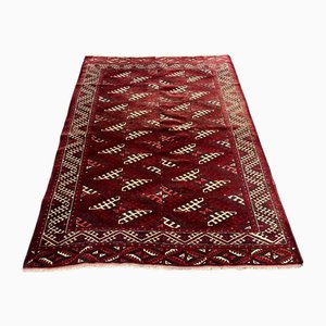 Handmade Thin Turkmen Rug, 1970s