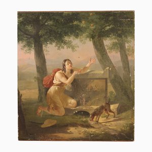 French Artist, Neoclassical Scene, 1830, Oil on Panel