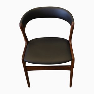 Dänischer Fire Chair aus Teak & schwarzem Leder von Kai Kristiansen, 1960er