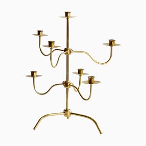 Swedish Modern Adjustable Brass Candelabra by Josef Frank for Svenskt Tenn, 1950s